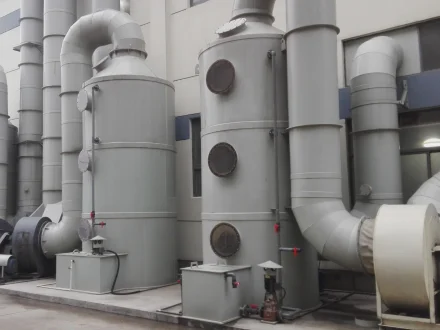 Multiple scrubber towers installed on pipelines