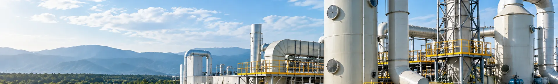 Many air pollution control devices are installed inside the factory.