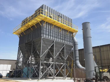 A baghouse dust collector installed on site