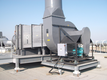 A fan is installed on the scrubber.