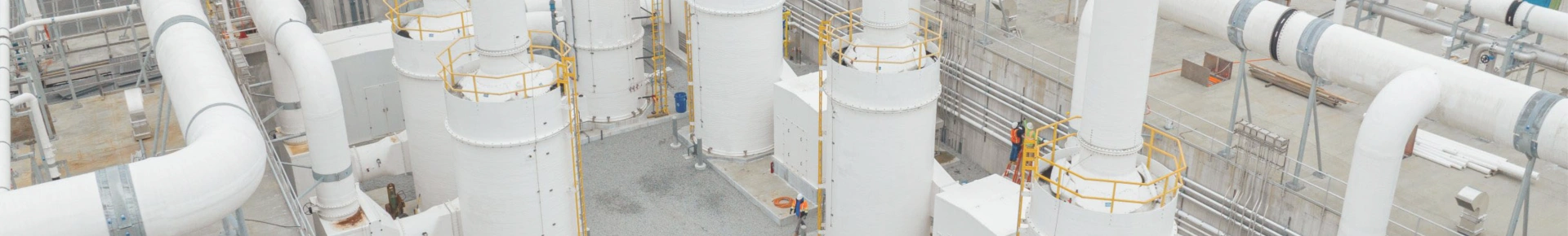 Multiple scrubbers and activated carbon adsorption units installed together