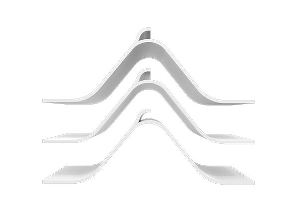 A streamline type single hook double-channel mist eliminator vane model