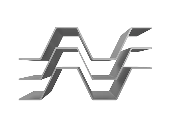 A zigzag type triple-channel mist eliminator vane model