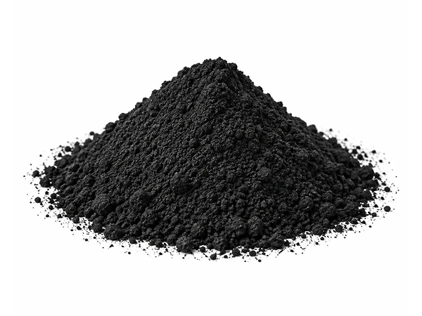 A pile of powdered activated carbon