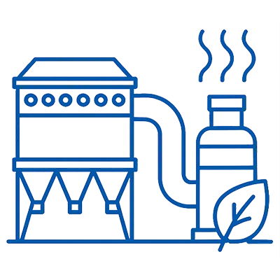 An exhaust gas treatment equipment icon