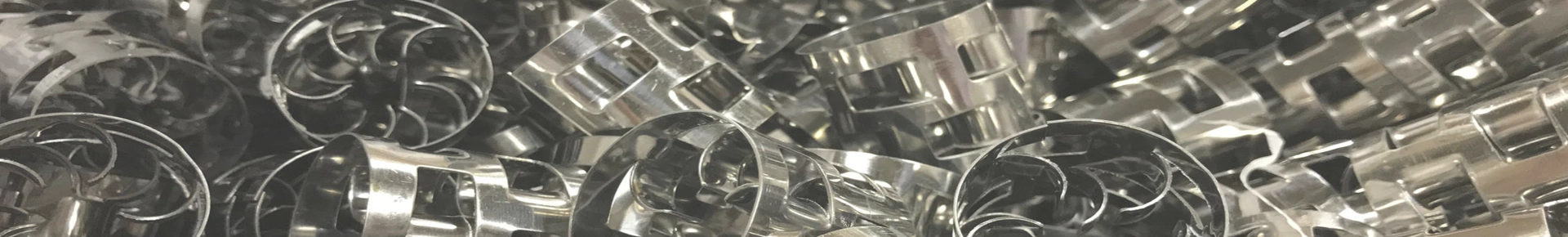 Numerous Raschig ring packings stacked together