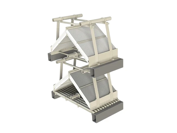 Two-stage roof mist eliminator systems stacked together