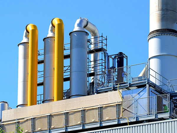 Three wet scrubbers installed together